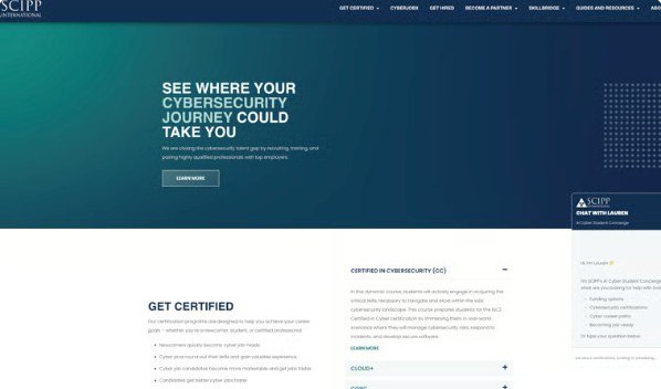 Screenshot of AI Cyber Student Concierge