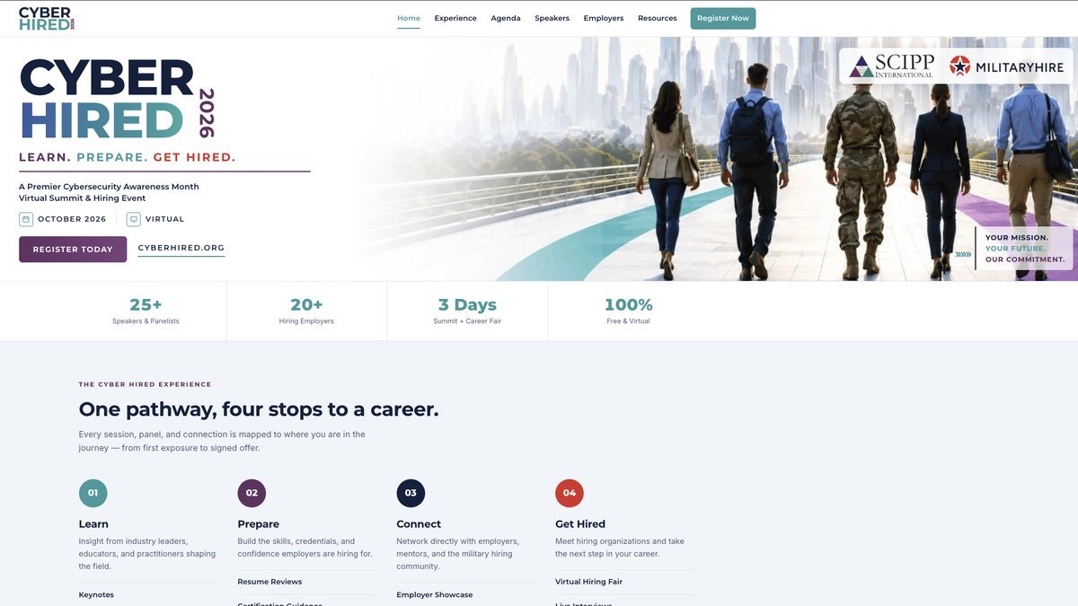 Screenshot of Cyber Hired 2026
